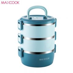 美厨（maxcook） 304不锈钢保温饭盒提锅三层学生饭盒便当盒配餐具北欧蓝MCFT568一个