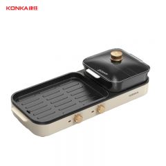 康佳（KONKA） KSKG-1980-W电烧烤炉 烤肉锅 多功能鸳鸯电火锅涮烤一体锅家用烤涮锅 双温控可分离