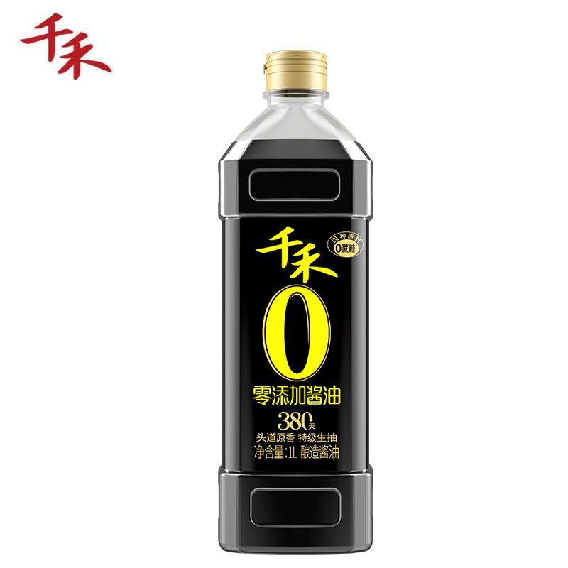 千禾 使用未加碘食用盐不加添加剂酿造酱油 特级 零添加酱油380天 1瓶