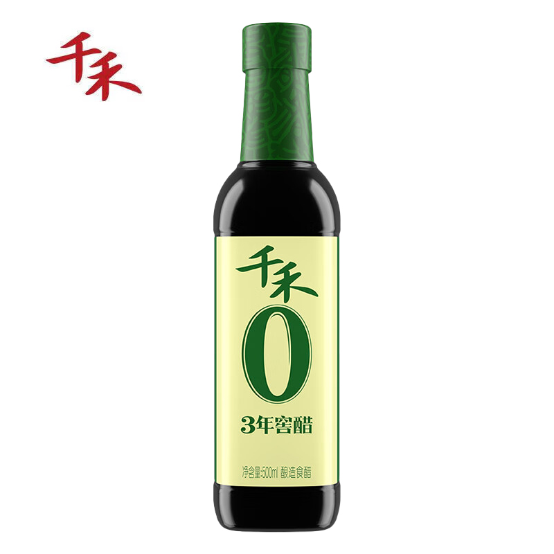千禾 醋 纯粮酿造凉拌食醋不使用添加剂 零添加 窖醋3年500ml老陈醋凉拌饺子食用炒菜蘸食