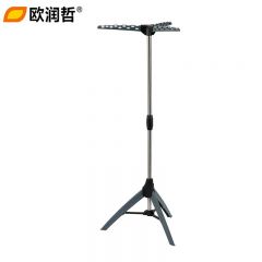 欧润哲 伸缩落地三脚晾衣架32管加粗伸缩落地晾衣架卧室衣物收纳架