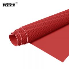 安赛瑞（SAFEWARE） 5KV高压绝缘地垫（1×1m）工业橡胶垫绝缘5千伏高压橡胶绝缘垫红色横纹 17329