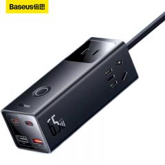 倍思（Baseus）PSLA020001 65W苹果快充接线板排插笔记本桌面氮化镓 Type-c口+USB口+3插孔 2A2C 幻银版