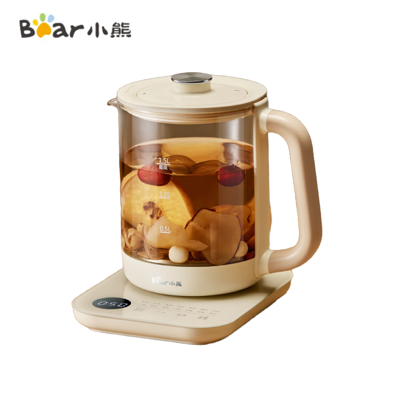 小熊（Bear） YSH-E15Z1养生壶 煮茶壶 1.5L家用炖煮一体花茶壶煮茶器316L不锈钢加大滤网玻璃面板 恒温电热水壶