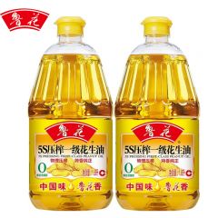 鲁花 5S物理压榨一级花生油1.8L*2 食用油粮油家用炒菜烹饪烘培