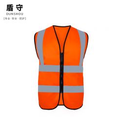 盾守 无口袋反光马甲 桔色 定制logo DS-FGMJX （件）