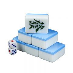 劲邦 麻将牌家用手搓玉石大号手打麻将套装144张含手提包骰子 (蓝色升级版44mm) JB0181