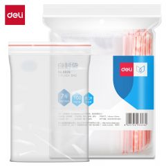 得力（deli） 3026自封袋7号 100个/包 防水防尘保鲜收纳PE透明