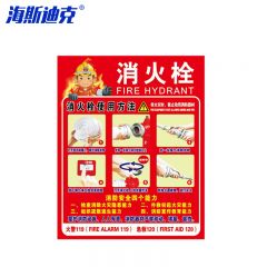 海斯迪克 HK-48 PVC标志牌 灭火器消火栓使用方法安全标识牌 A红色消火栓23.5×28.5cm
