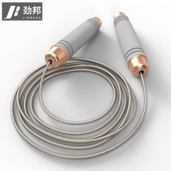 劲邦 跳绳负重成人儿童跳绳中考专用运动健身轴承钢丝有绳跳绳（土豪金）JB6157