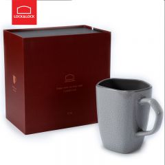 乐扣乐扣（LOCK&LOCK） YSH110001马克杯水杯办公室个性带把陶瓷杯余韵单杯 浅灰色400ml