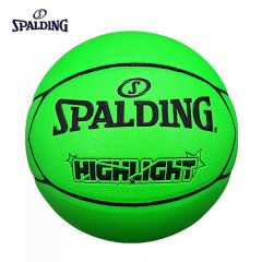 斯伯丁SPALDING 77-361Y室内室外PU7号篮球新年礼物送礼标准款HIGHLIGHT系列绿色