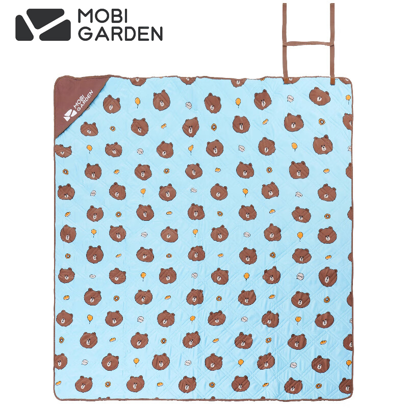 牧高笛（MOBIGARDEN） Line Friends合作款 户外露营折叠便携儿童野餐垫云霞 布朗熊蓝印花