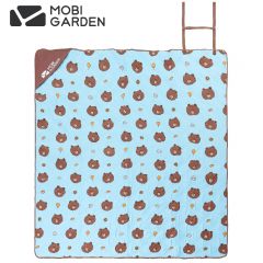 牧高笛（MOBIGARDEN） Line Friends合作款 户外露营折叠便携儿童野餐垫云霞 布朗熊蓝印花