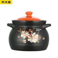 炊大皇（COOKER KING）大容量砂锅煲炖锅家用燃气陶瓷煲汤锅沙锅耐高温瓦罐石锅 【3-6人用】炖切开的鸡 5L 鲜味陶瓷煲TCXW5002