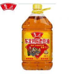 鲁花 东北熟榨老豆油5L食用油家用炒菜烹饪烘培
