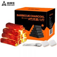 尚烤佳（Suncojia） SKJ-272-1无烟烧烤木碳烧烤炭烧烤燃料取暖木炭火锅炭条心空心炭3斤