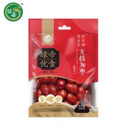 绿帝 红枣去核小枣干货零食品煲汤 无核灰枣500g 1袋