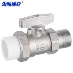 海斯迪克 PPR电镀活接外丝球阀黄铜螺纹碟柄球阀 DN20*PPR25 HKT-407