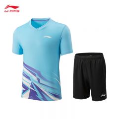 李宁（LI-NING） AATV013-5羽毛球系列男女同款比赛套装 M