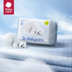 babycare 绵柔巾干湿两用婴儿一次性洗脸巾小熊巾加厚洁面巾试用 80抽*1包 BC2104029