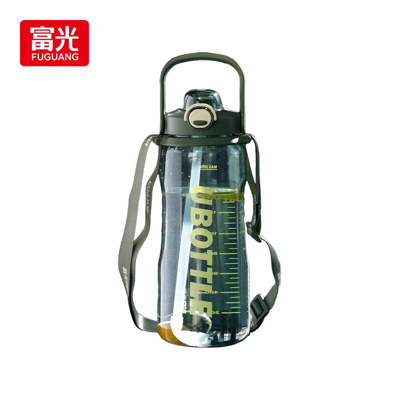 富光（FUGUANG） FG0342-2000 绿色清达运动水壶tritan塑料水杯大容量健身男女生便携户外吸管杯子 迷彩绿2000ml
