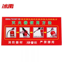 冰禹 灭火器使用方法标识牌 35*18CM PVC墙贴 消防安全警示贴纸 BYyn-48