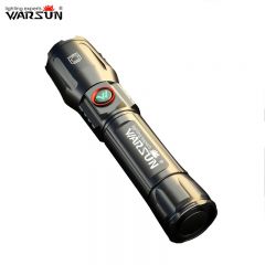 Warsun X900手电筒变焦强光手电超亮远射led可充电防水探照灯应急灯双锂电套餐