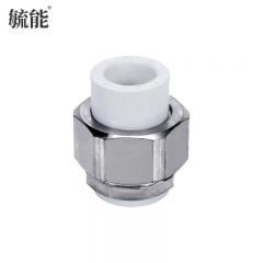 毓能 PPR水管配件铁扣双头活接头自来水管热熔管水暖配件加厚直接双头活接头 25ppr(6分)铁扣 2个装