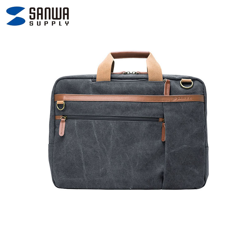 山业（SANWA）3WAY帆布电脑包 17英寸 BAG-3WAYC3BK-17 石墨黑