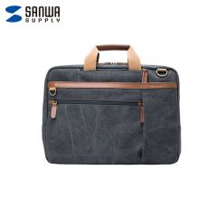 山业（SANWA）3WAY帆布电脑包 17英寸 BAG-3WAYC3BK-17 石墨黑