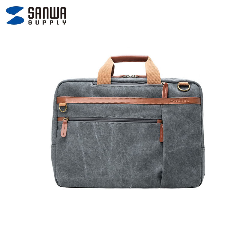 山业（SANWA） 3WAY帆布电脑包 17英寸 BAG-3WAYC3GY-17 星岩灰