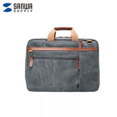 山业（SANWA） 3WAY帆布电脑包 17英寸 BAG-3WAYC3GY-17 星岩灰