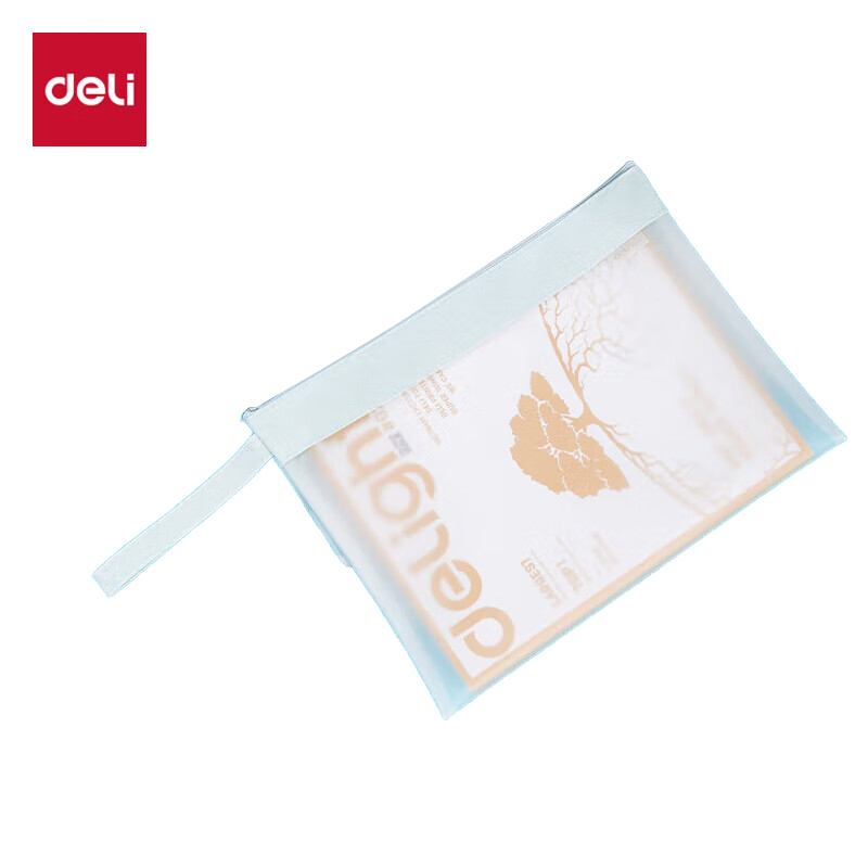 得力（deli）72638A4透明拉链袋资料小学生科目分类文件袋收纳袋票据试卷收纳文件保护单只装