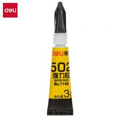 得力（deli） 7146  502胶水瞬间胶强力胶准确点胶无痕胶透明胶粘剂可粘金属陶瓷木材3g办公用品