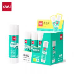 得力（deli）7102固体胶21g (白色) 24支/盒 PVA固体胶水 速干可水洗胶棒 DIY手工粘胶学生文具