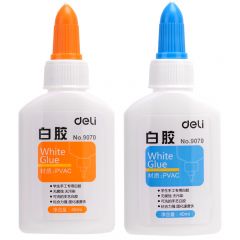 得力 40ml手工白胶学生文具DIY白乳胶环保无甲醛可水洗胶水学习用品12支装 9070