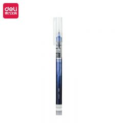 得力(deli)子弹头直液笔走珠签字笔 办公学生中性笔会议笔 0.5mm1支装  S862蓝