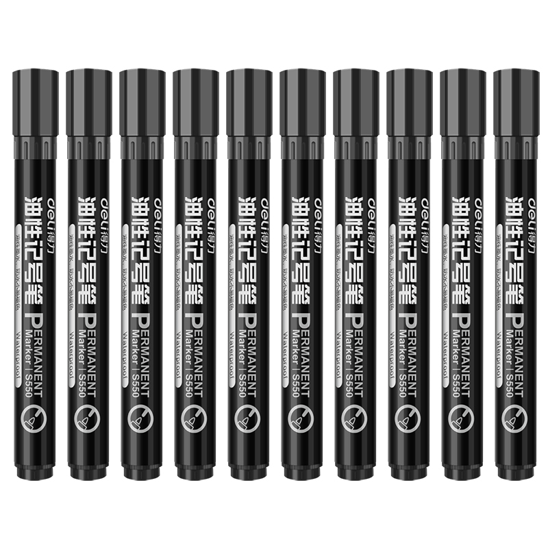 得力(deli) S550油性粗头记号笔物流大头笔 签名笔马克笔办公用品 黑色