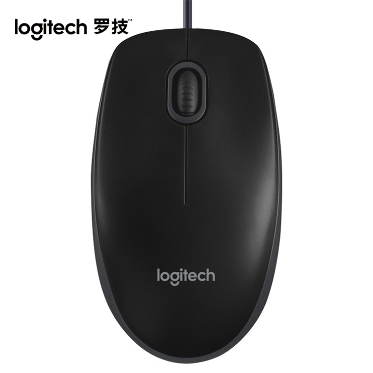 罗技（Logitech）B100 企业版 鼠标 有线鼠标 办公鼠标 对称鼠标 黑色