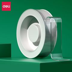 得力(deli) 3360纳米强力魔力胶带330mm*3m*2mm 透明车用无痕双面胶 加厚款（1卷/盒）*12盒 可重复使用