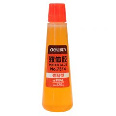 得力（deli） 7314液体胶强粘型办公学生手工diy快干液体胶水透明黄胶水120ml