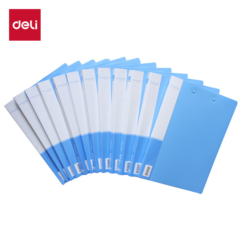 得力（deli）5309文件夹 蓝 12只/盒（盒）适用于办公用品
