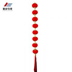矩步引领 JBYL63节庆挂饰新年装饰新年植绒灯笼串小号八连串全红灯笼